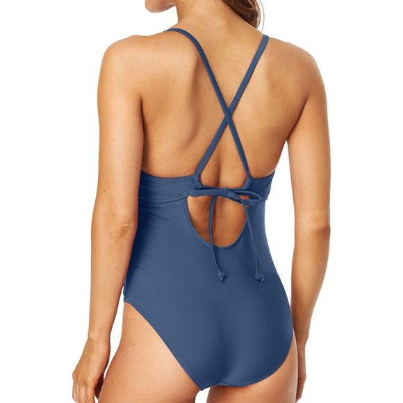NWT Charmo | Blue-Gray Teardrop-Cutout One-Piece - Large - Picture 3 of 6